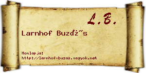 Larnhof Buzás névjegykártya